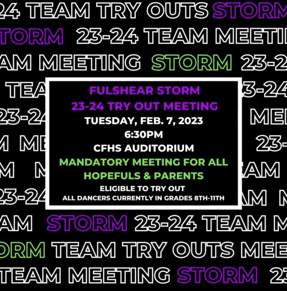 23 Team try out meeting