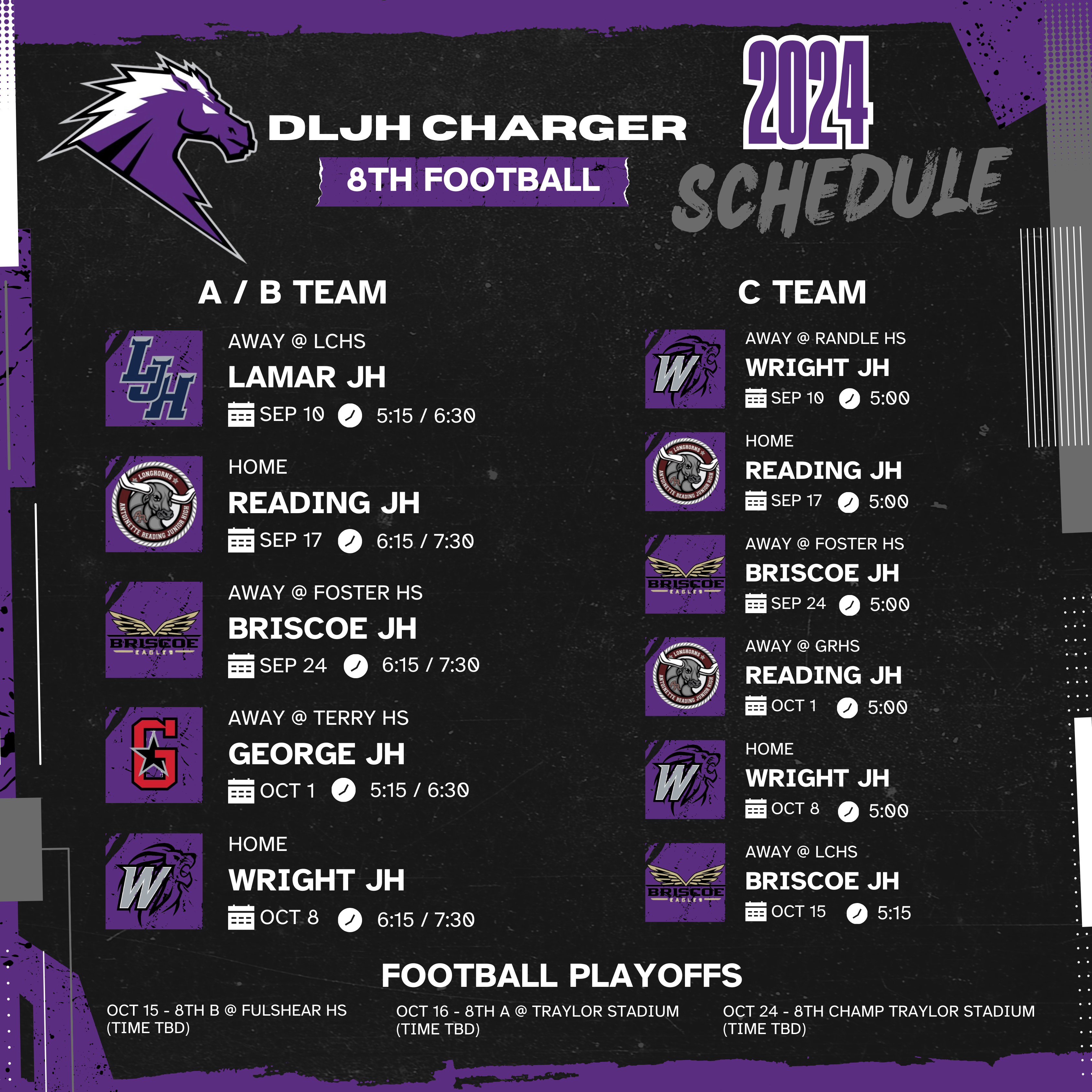8th Football Schedule
