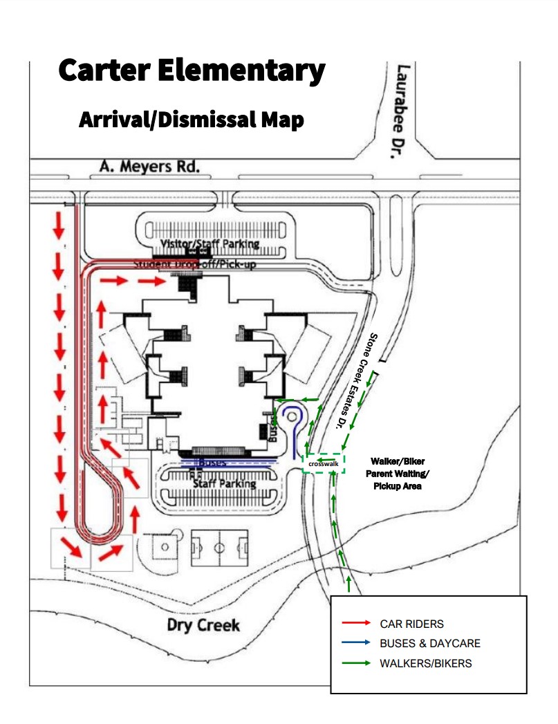 Carter Elementary Arrival Dismissal Map