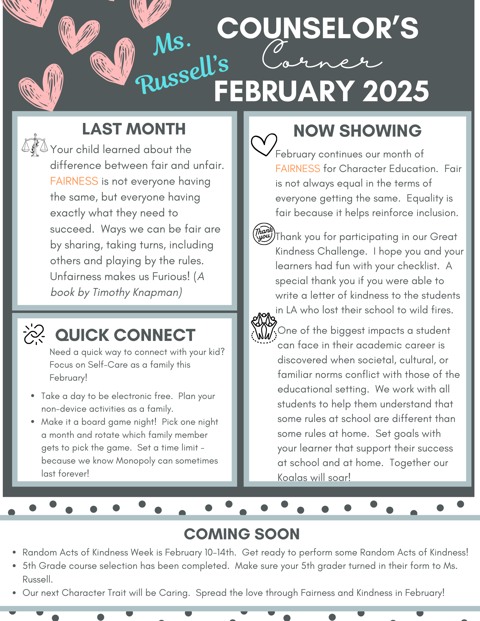 Counselor’s Corner - February