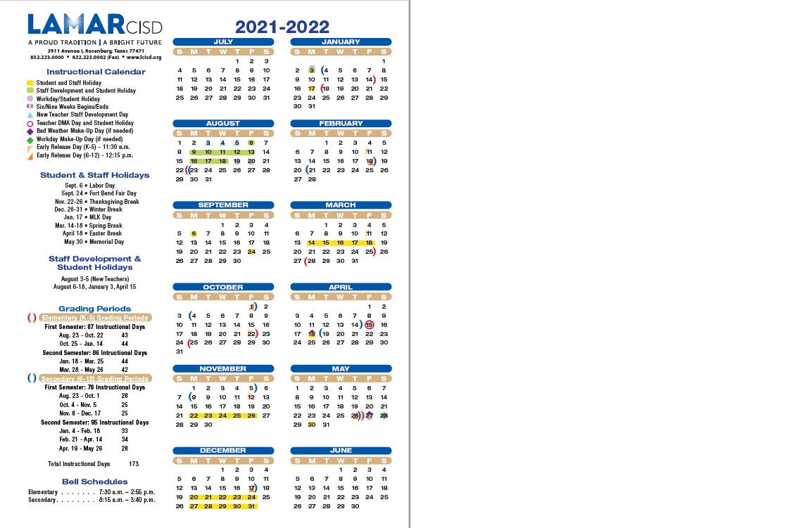 Lamar Cisd Instructional Calendar 2024-25 - Kimmi Madelene