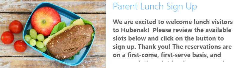 PARENT LUNCH SIGN-UP