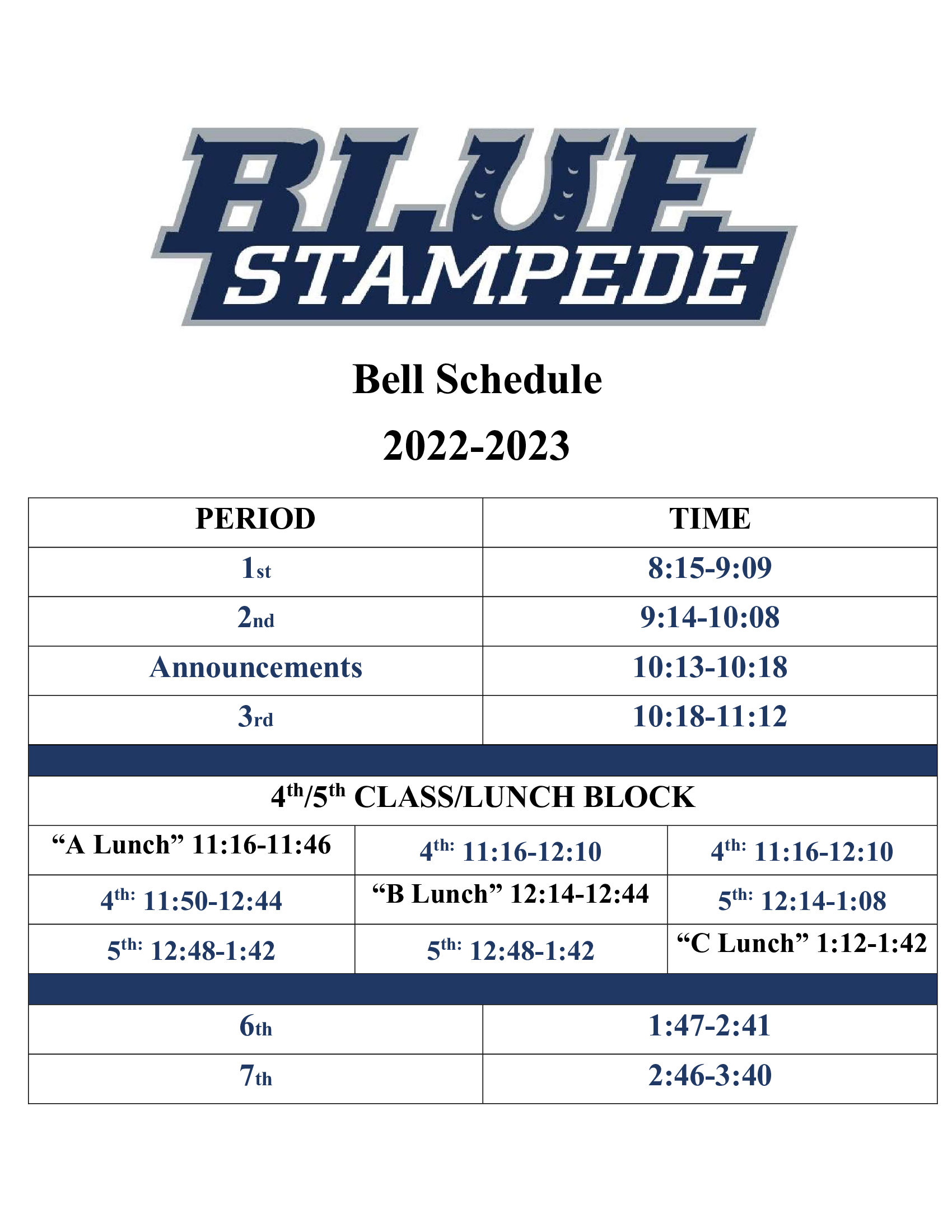Bell Schedule 2022 (3) 1 of 1