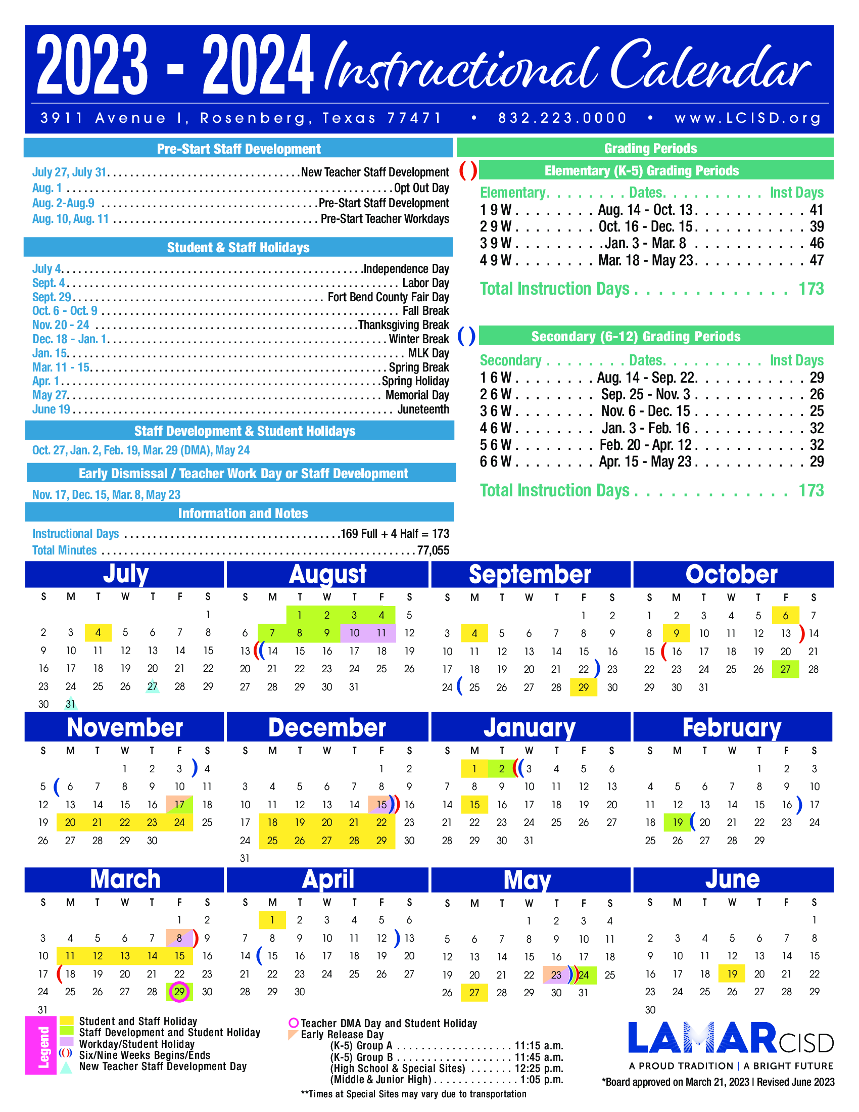 23-24 Instructional Calendar